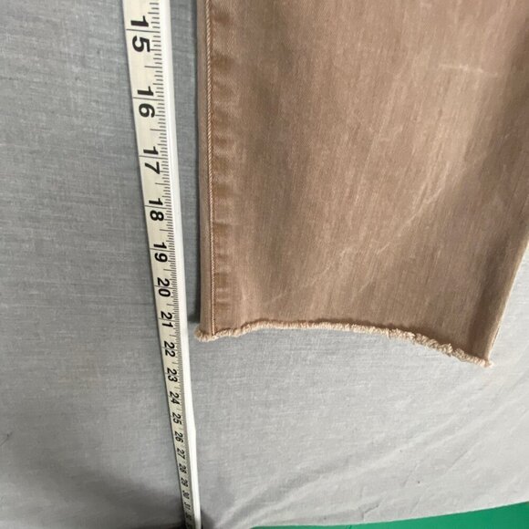 R Jeans Super High Rise Jeans Cropped Raw Hem Sz 34 Petite Skater Length Brown - Picture 9 of 11